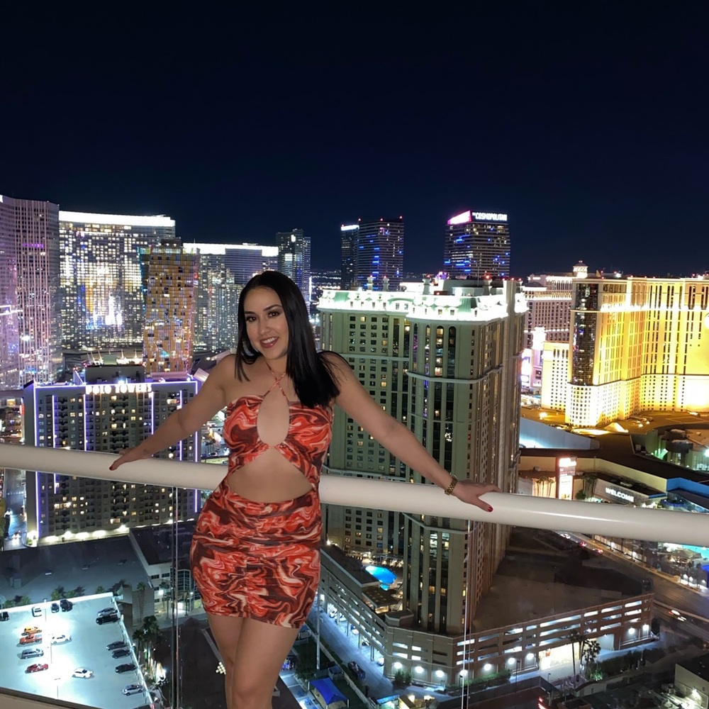 AKIRA Red Swirl Mini Dress